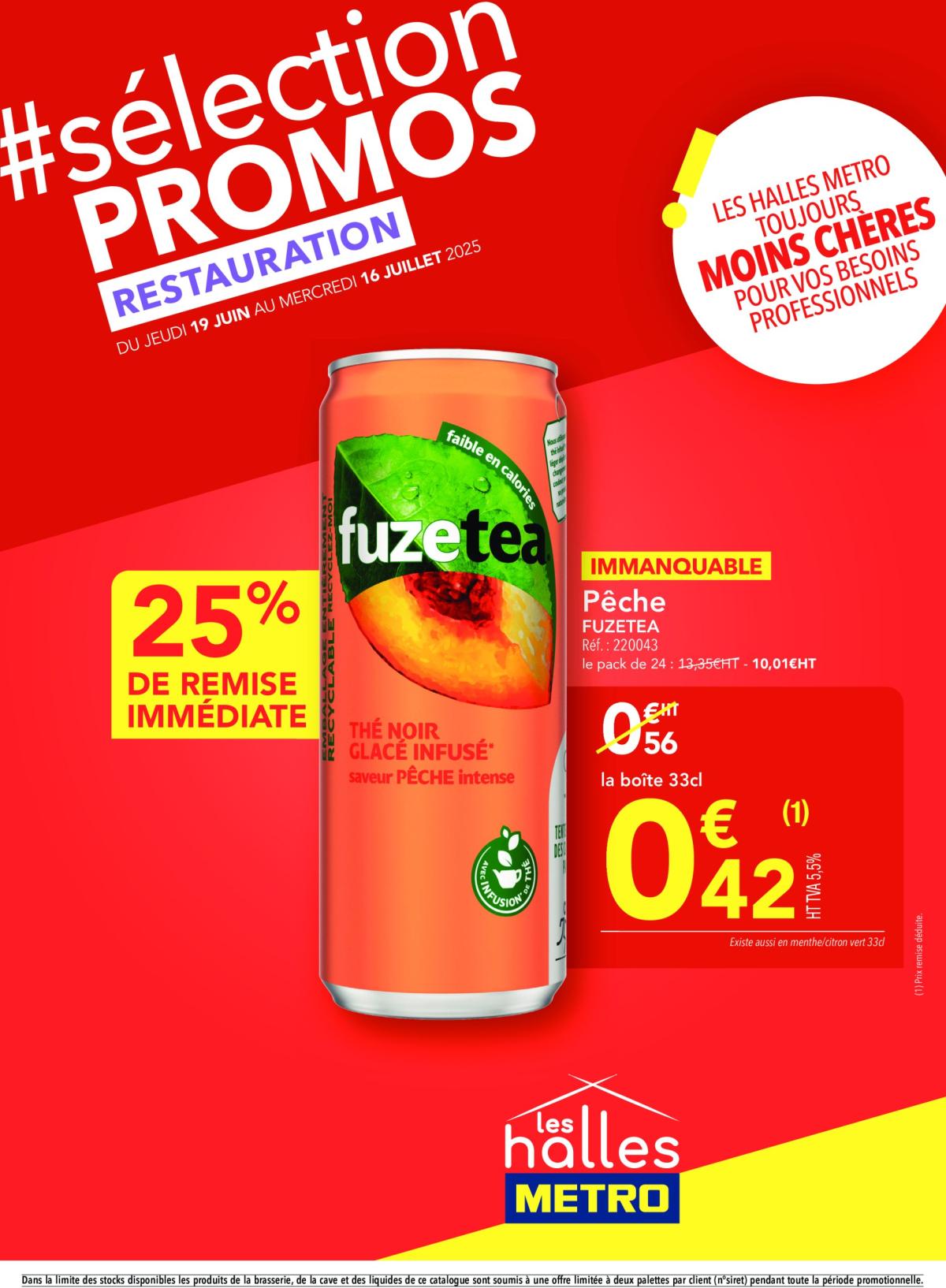 Catalogue Metro - Sélection Promos Restauration valable du 19/06 au 16/07