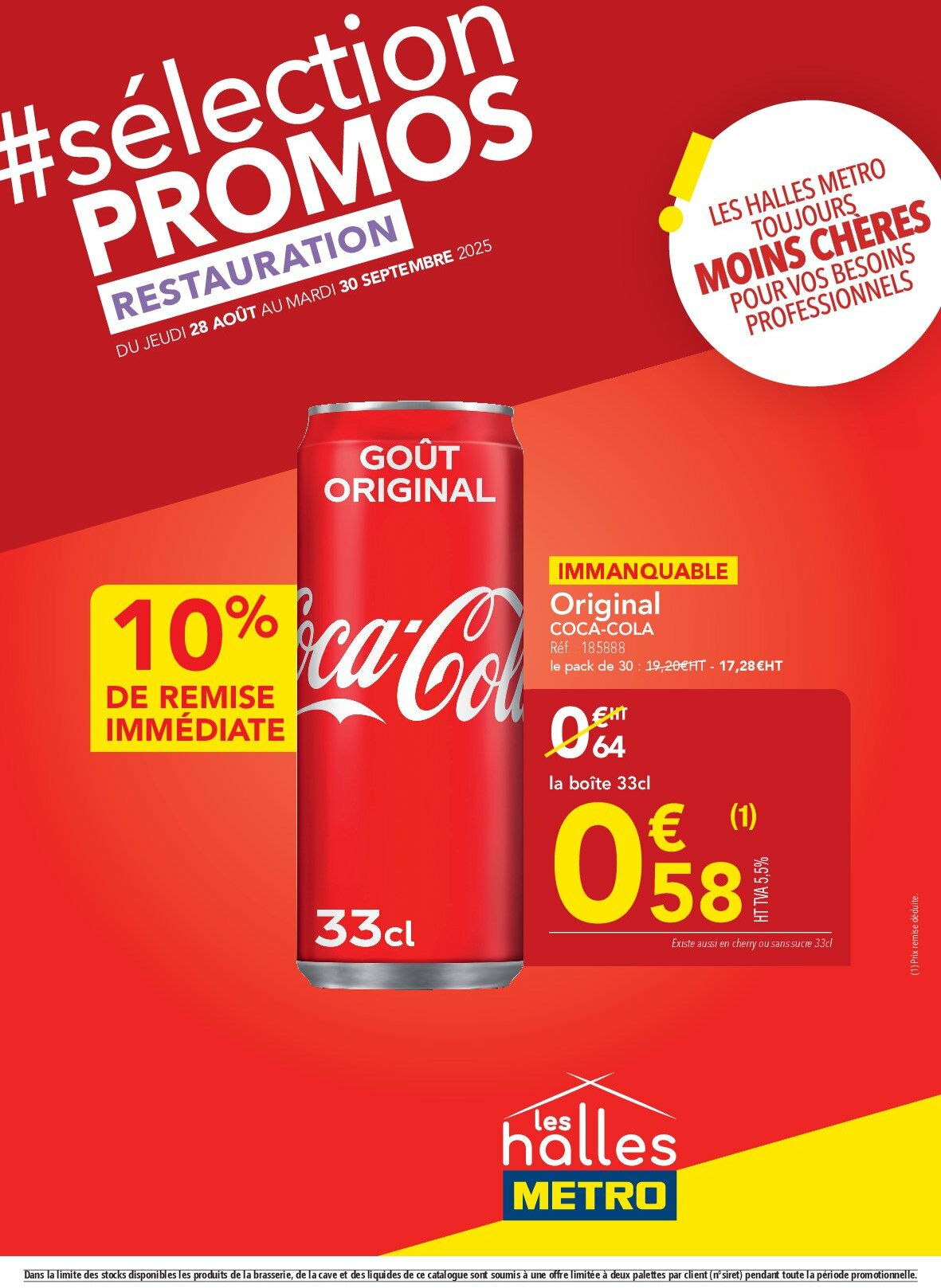 Catalogue Metro - Sélection Promos Restauration valable du 28/08 au 30/09