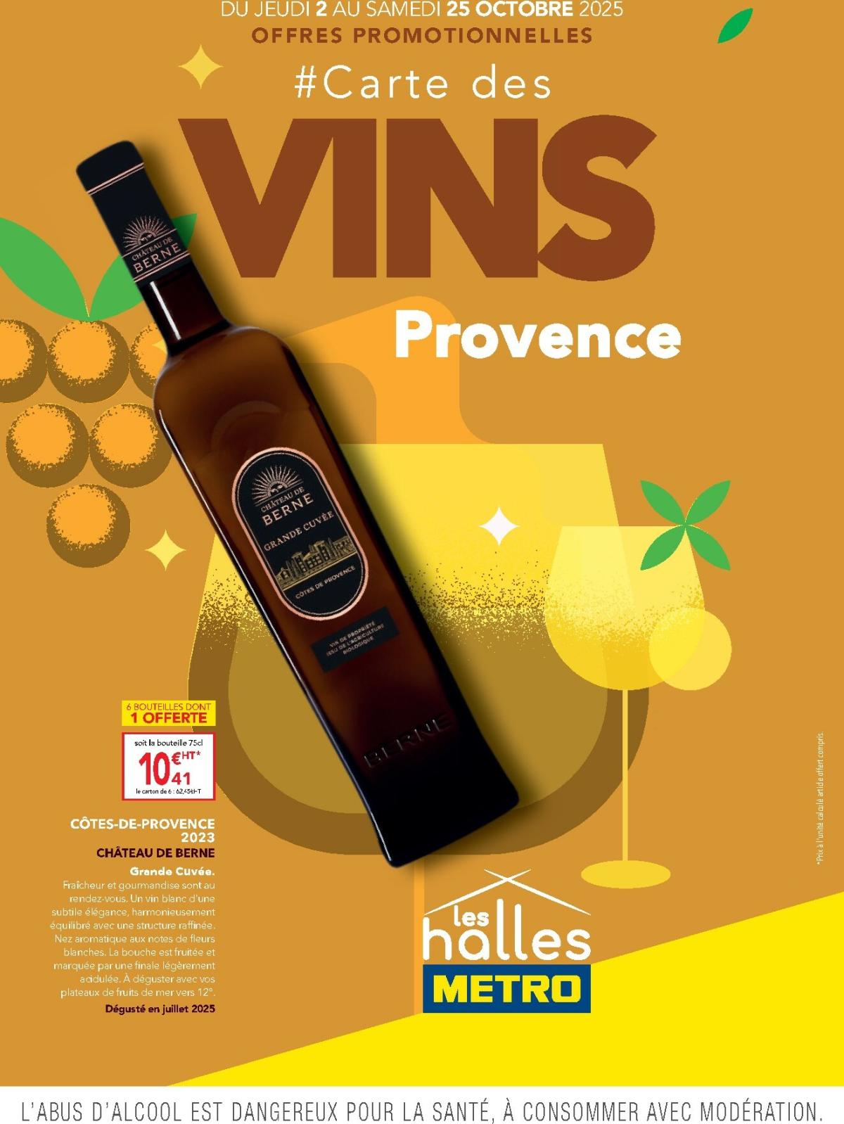 Catalogue Metro - Carte des vins Provence valable du 02/10 au 25/10