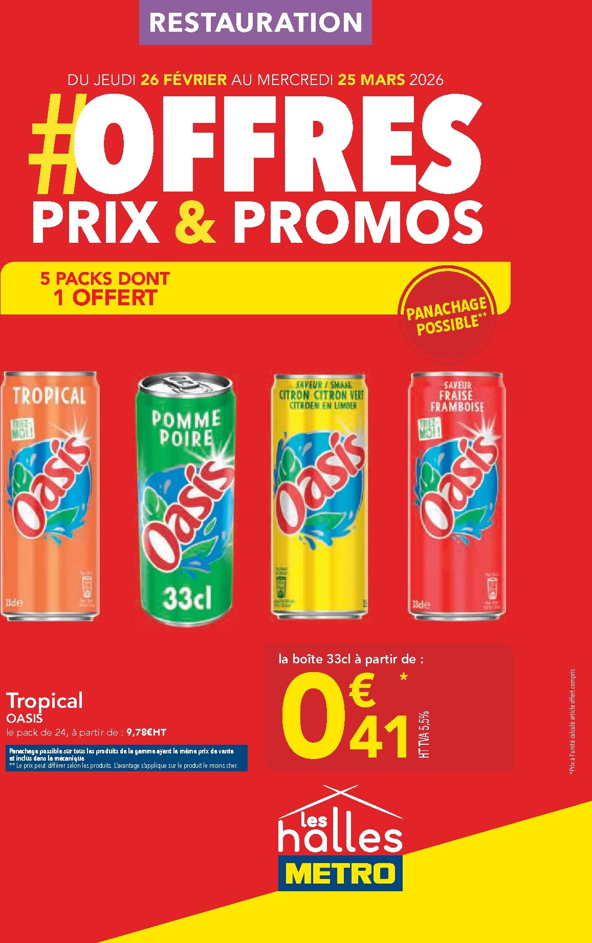Catalogue Metro - Offres Prix & Promos Restauration valable du 26/02/2026 au 25/03/2026