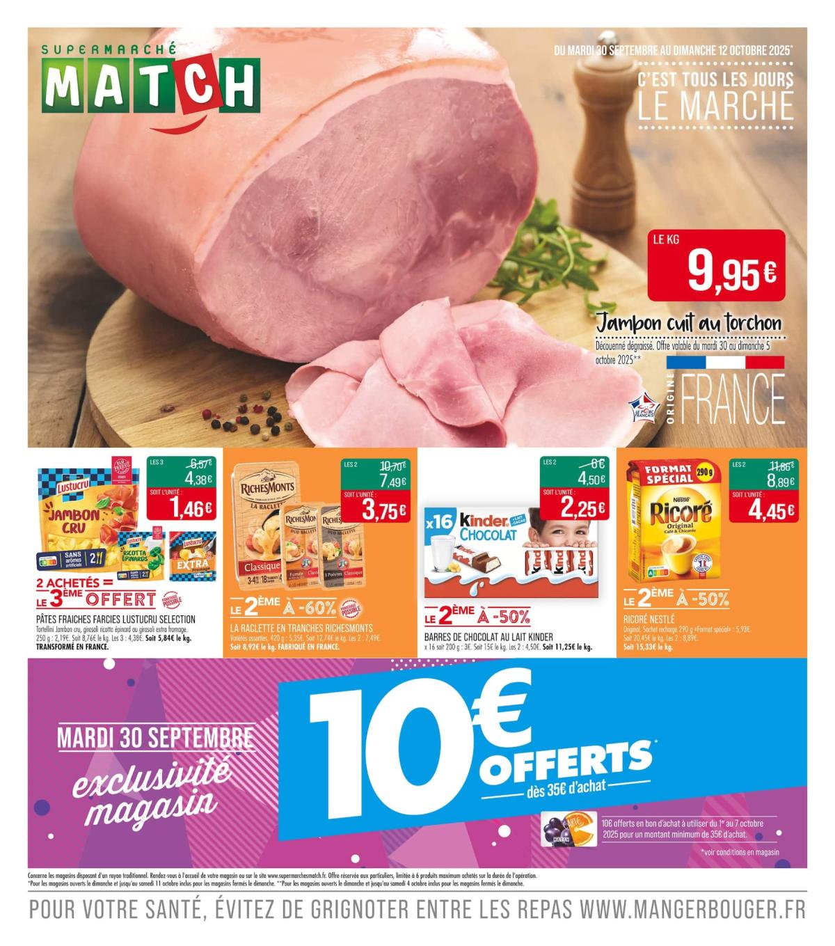 Catalogue Match valable du 30/09 au 12/10