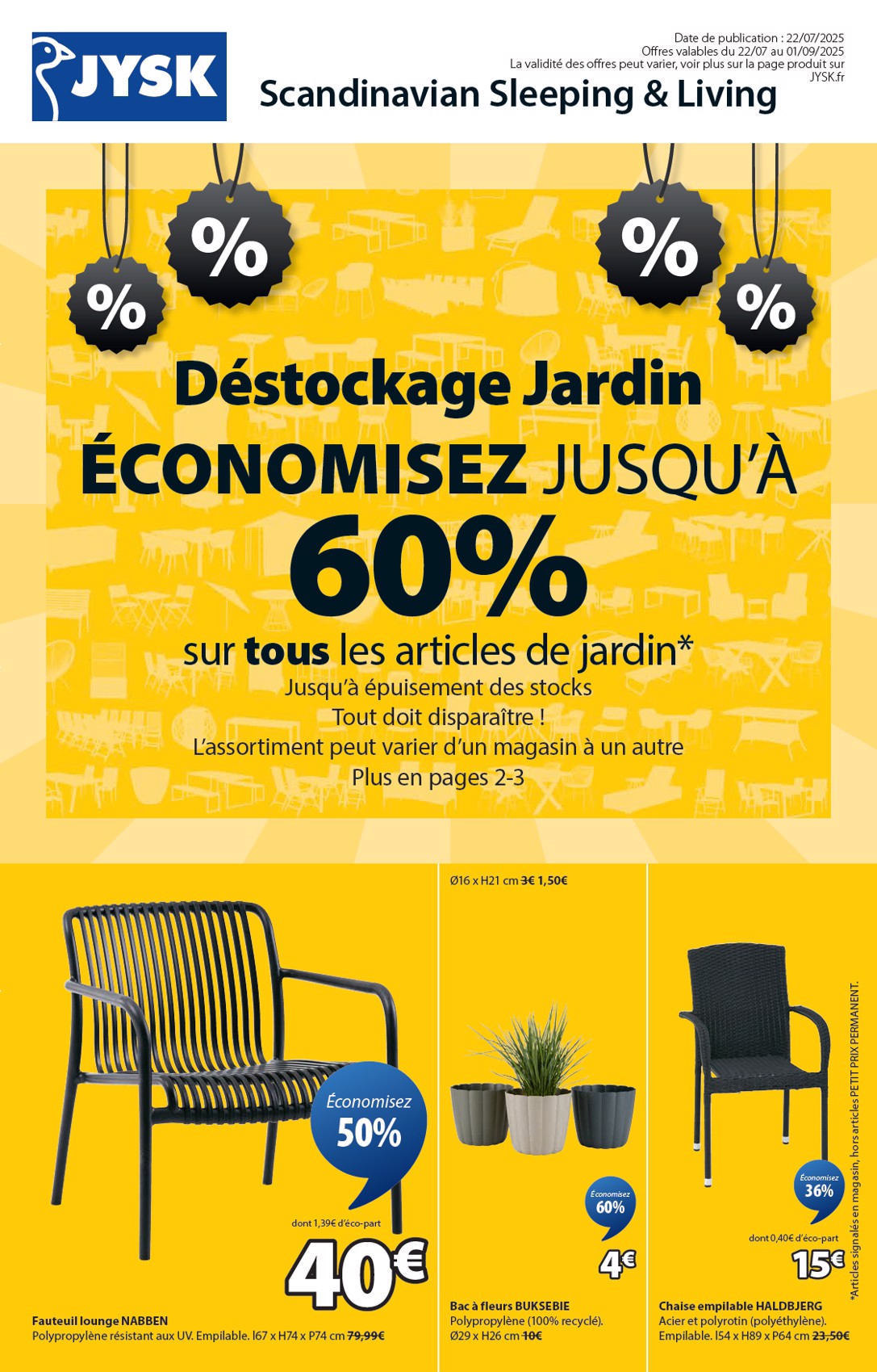 Catalogue JYSK valable du 22/07 au 01/09