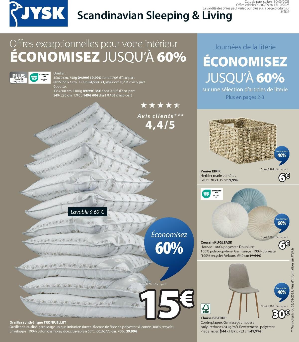 Catalogue JYSK valable du 30/09 au 13/10