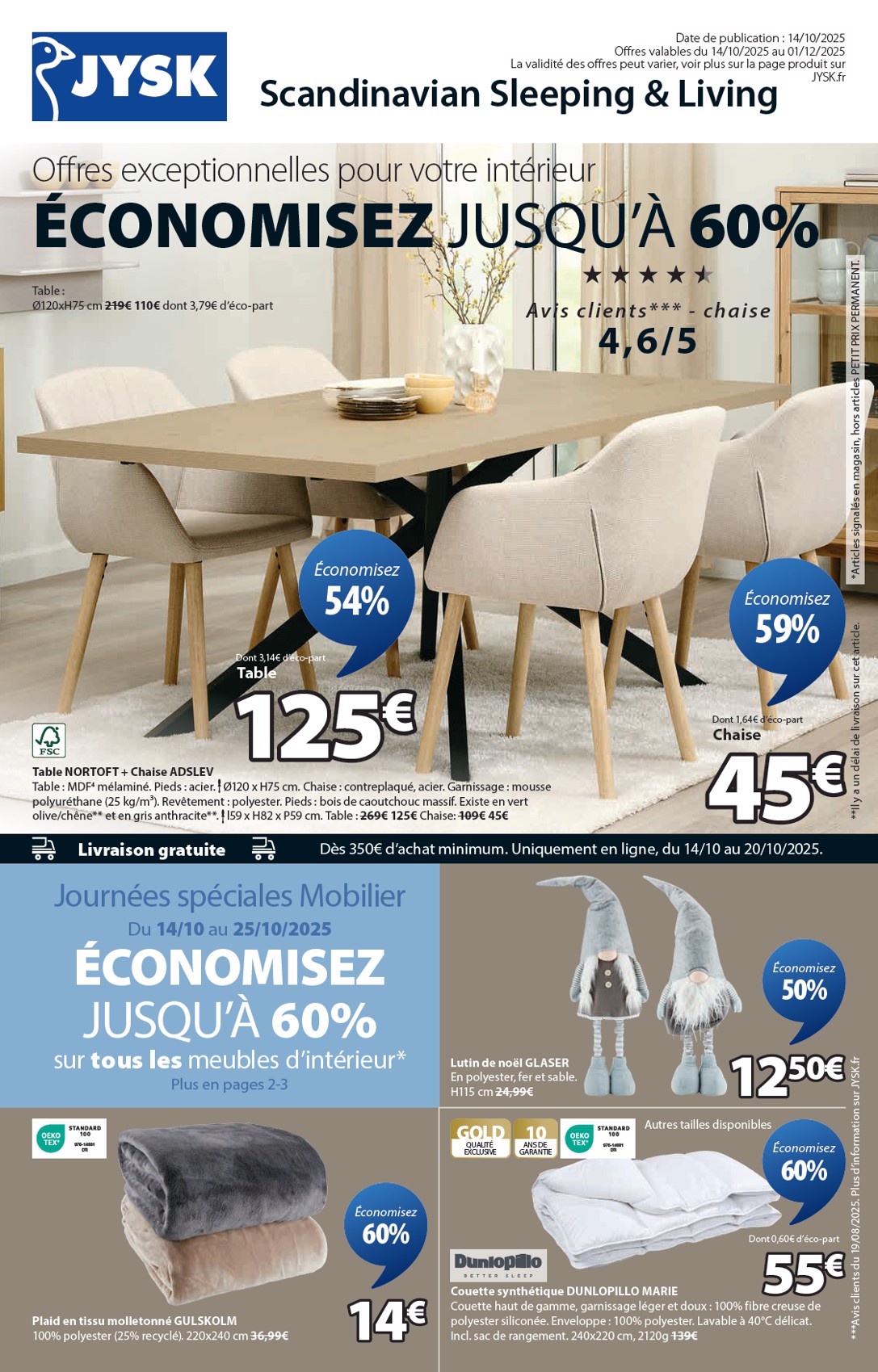 Catalogue JYSK valable du 14/10 au 01/12
