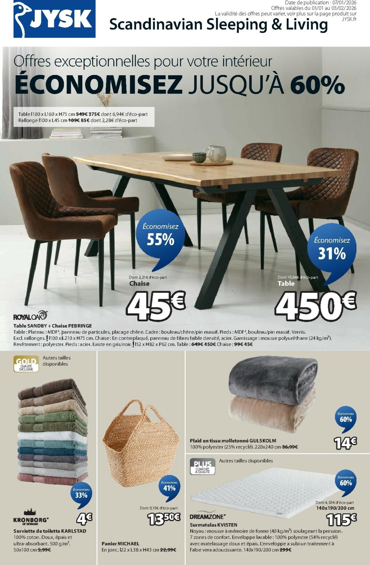 Catalogue JYSK valable du 01/01 au 03/02