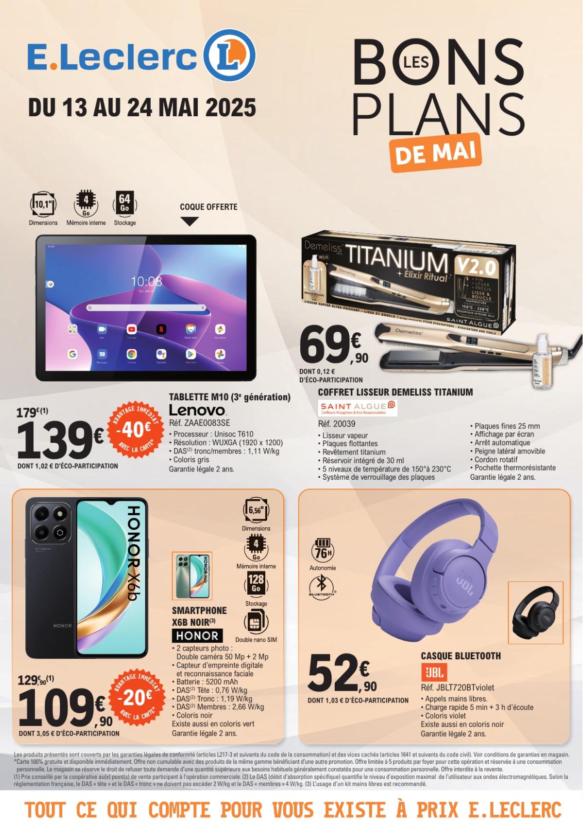 Catalogue E.Leclerc - Bons Plans de Mai valable dès 13/05 - 24/05
