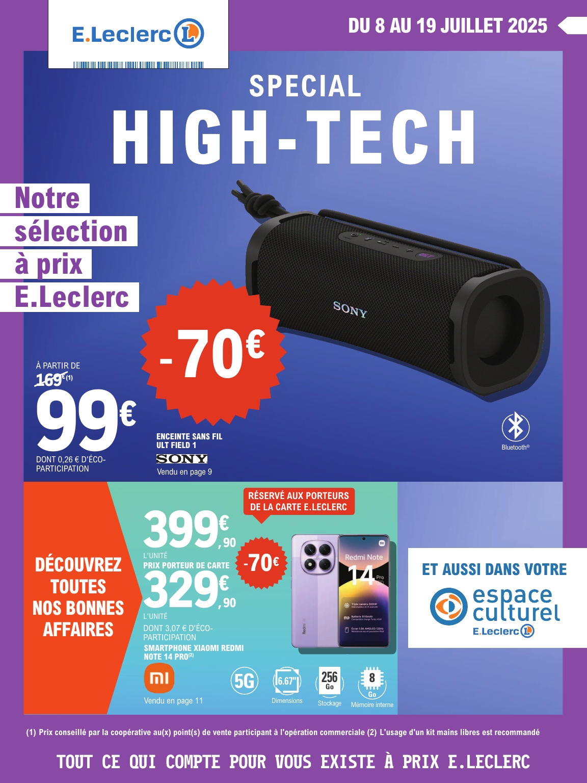 Catalogue E.Leclerc - Spécial High Tech valable du 08/07 au 19/07