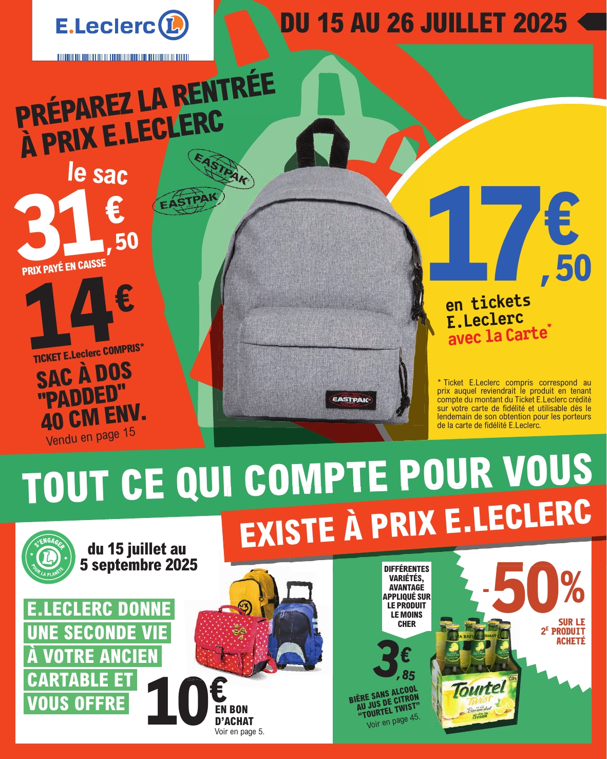 Catalogue E.Leclerc - Depenser moins valable du 15/07 au 26/07