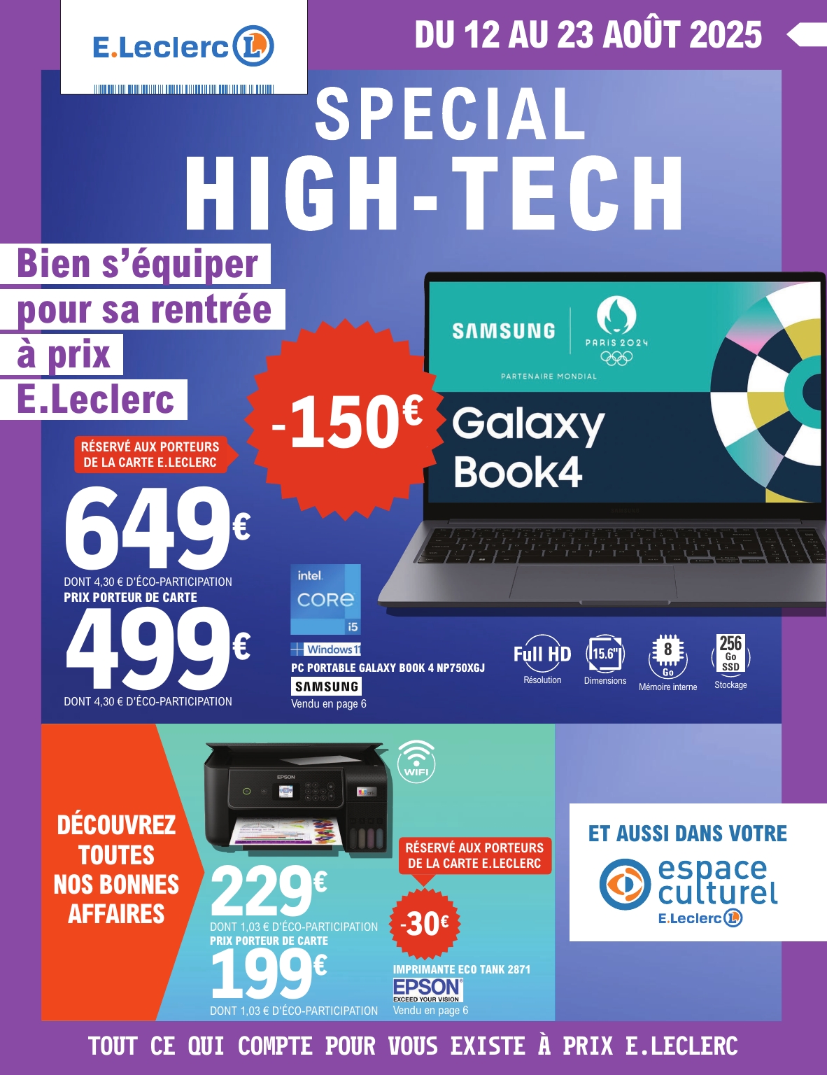 Catalogue E.Leclerc - Spécial High Tech valable du 12/08 au 23/08