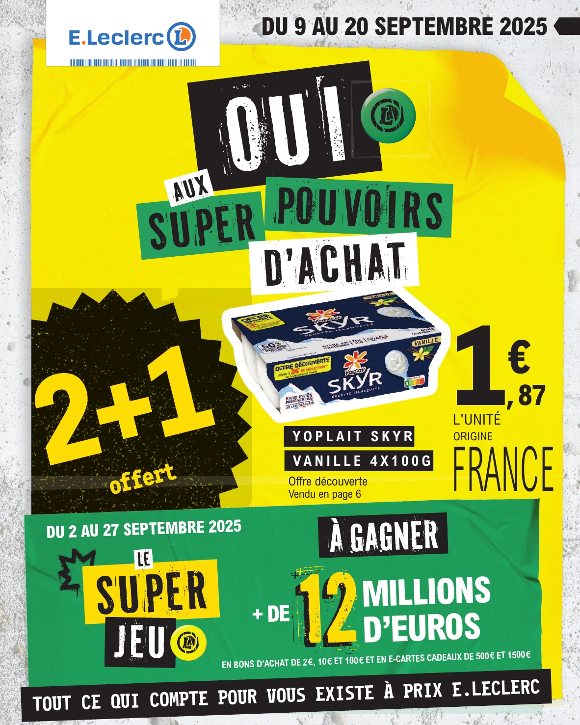 Catalogue E.Leclerc - Super Pouvoirs d'Achat valable du 09/09 au 20/09