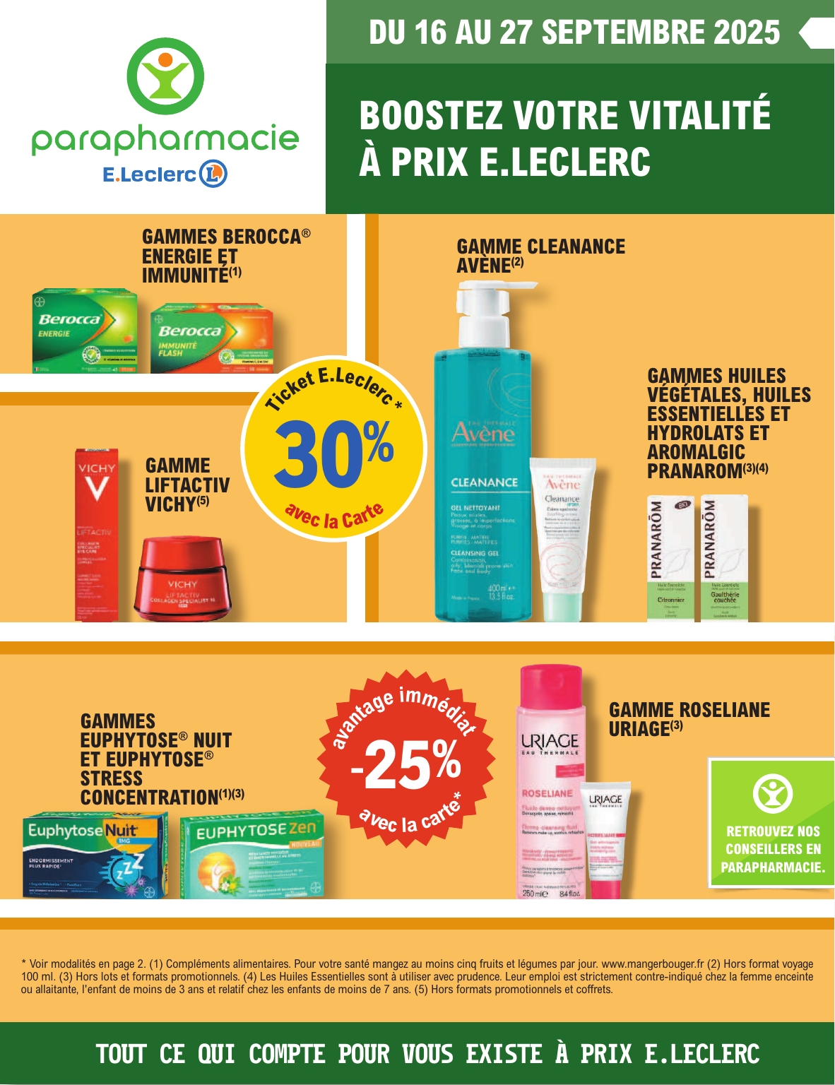 Catalogue E.Leclerc - Parapharmacie valable du 16/09 au 27/09