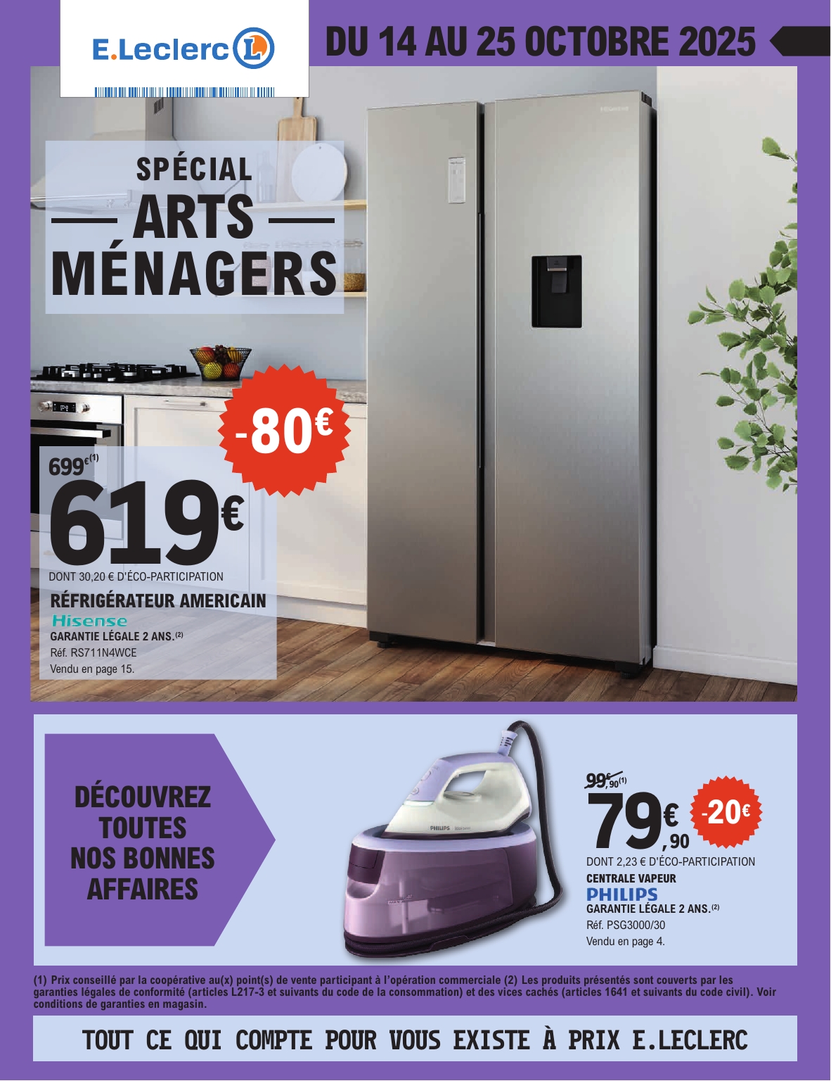 Catalogue E.Leclerc - Spécial Arts Ménagers valable du 14/10 au 25/10