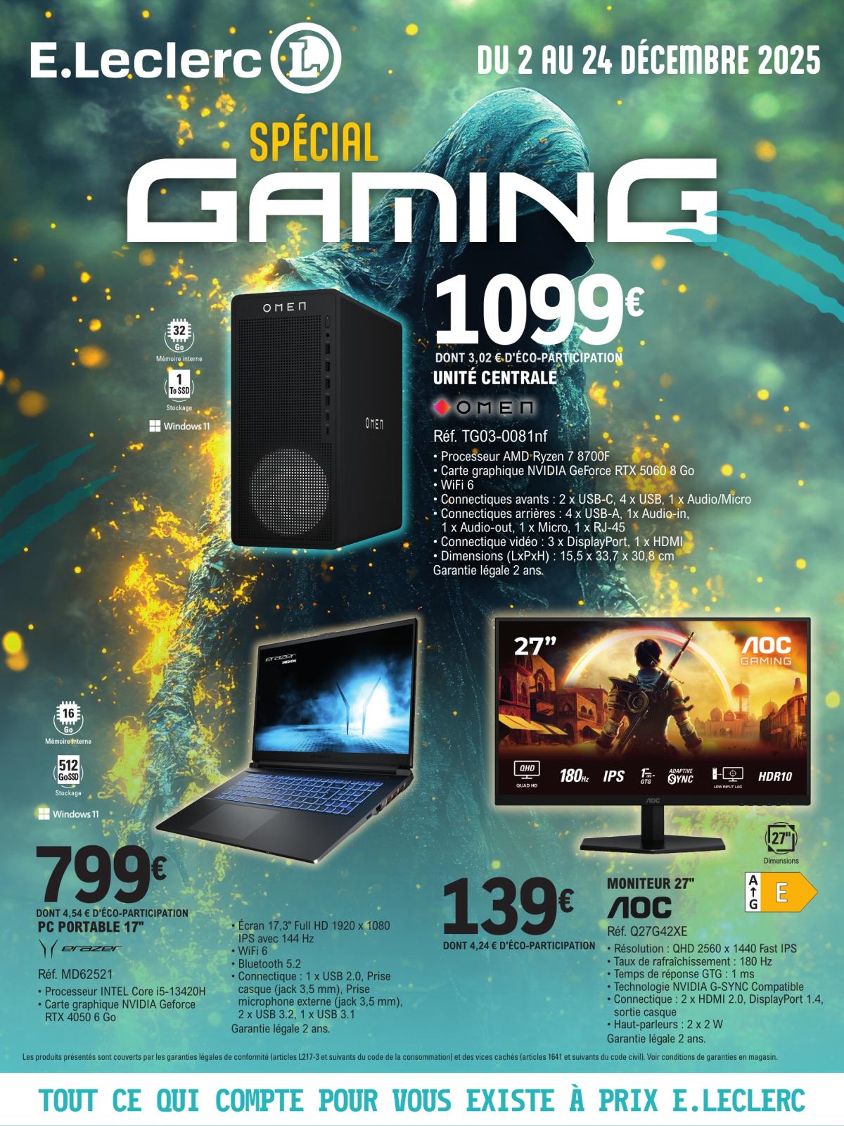Catalogue E.Leclerc - Gaming valable du 02/12 au 24/12