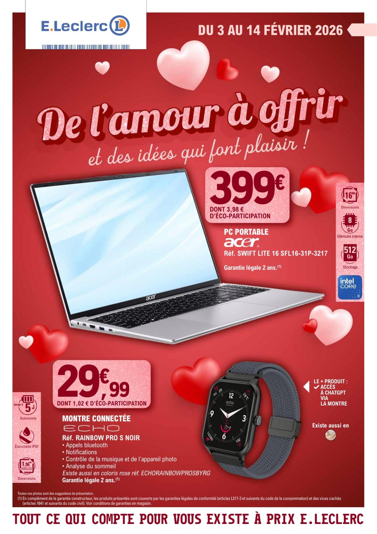 Catalogue E.Leclerc - Saint Valentin valable du 03/02/2026 au 14/02/2026