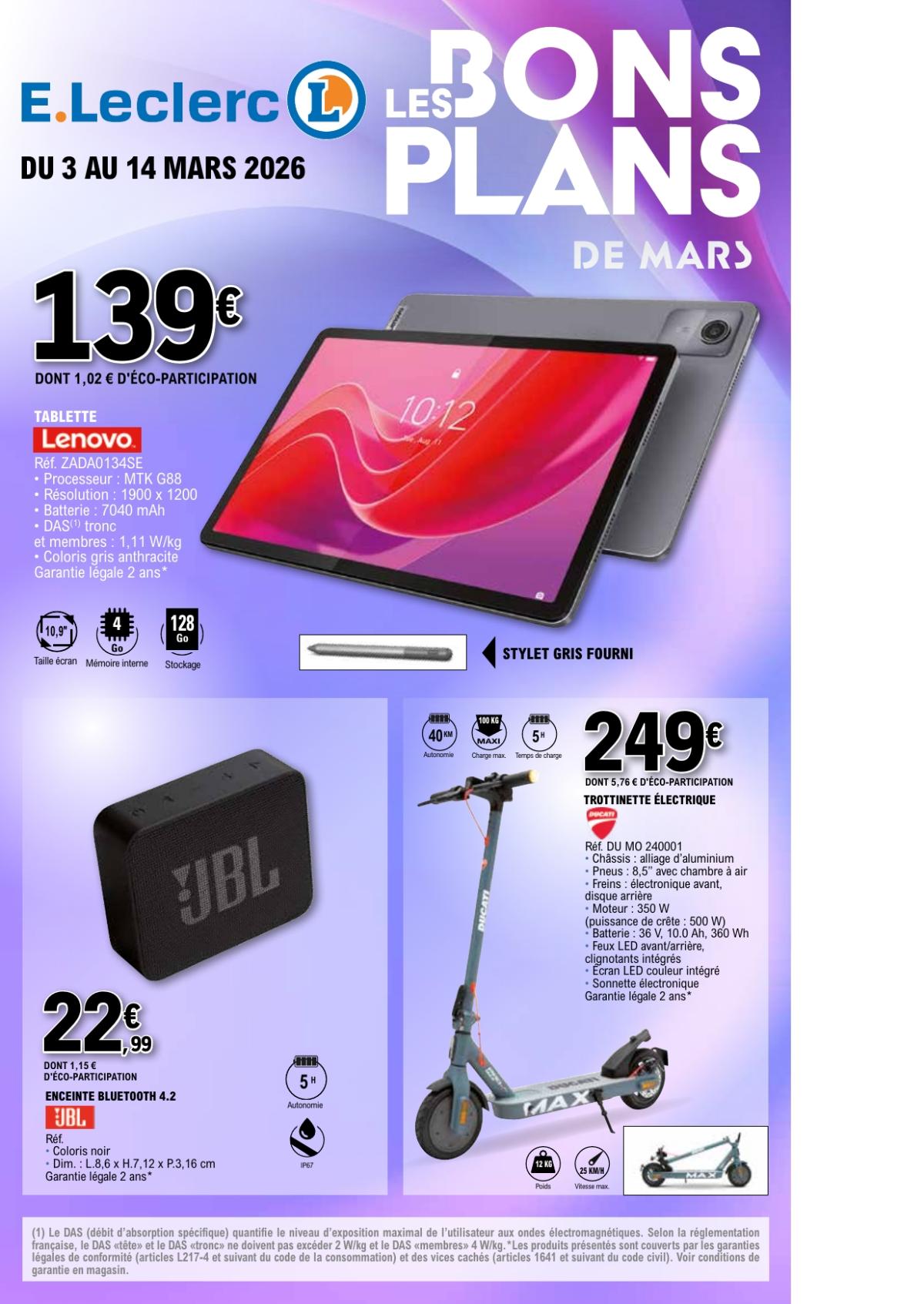 Catalogue E.Leclerc - Bons Plans valable du 03/03/2026 au 14/03/2026