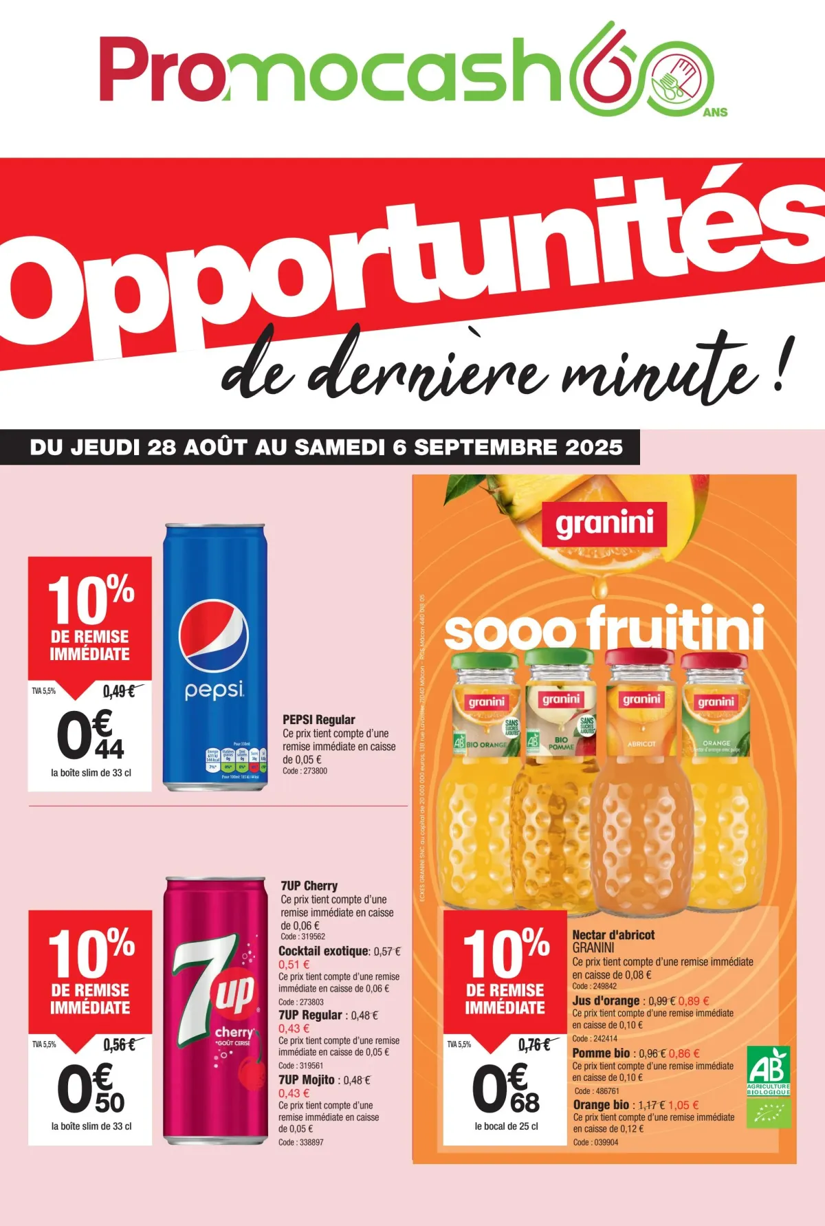 Catalogue Promocash - Opportunités de derniére minute valable du 28/08 au 06/09