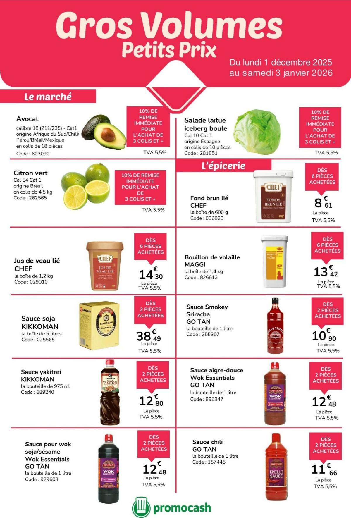 Catalogue Promocash - Gros Volumes, Petits Prix valable du 01/12 au 03/01