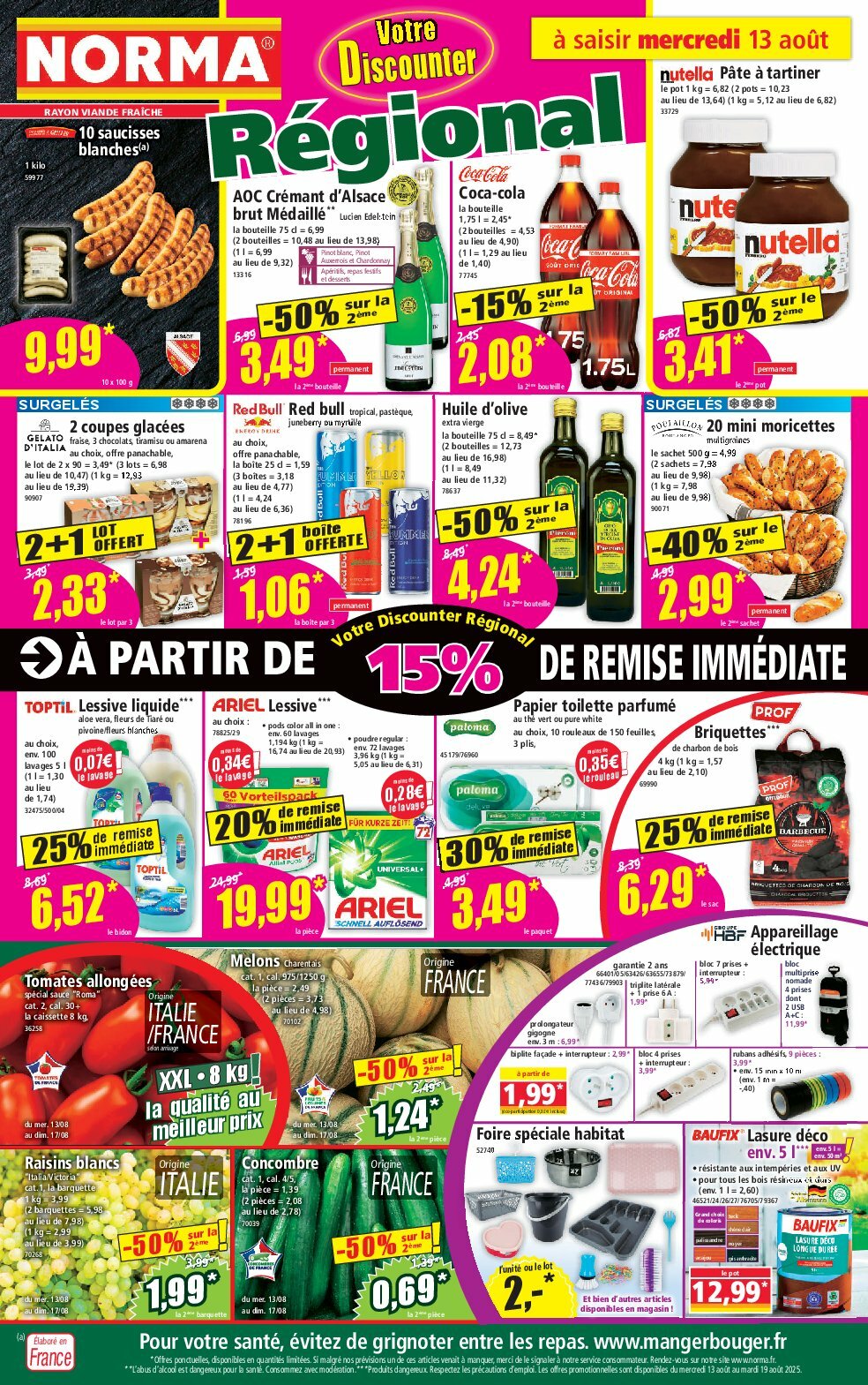 Catalogue NORMA valable du 13/08 au 19/08