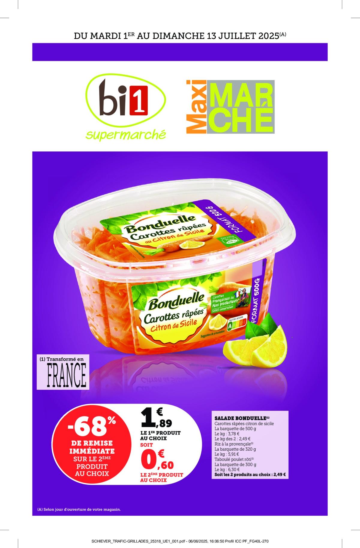 Catalogue Bi1 valable du 01/07 au 13/07