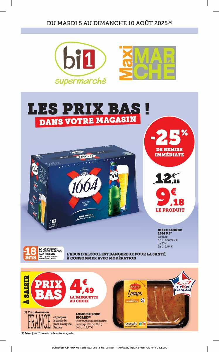 Catalogue Bi1 valable du 05/08 au 10/08