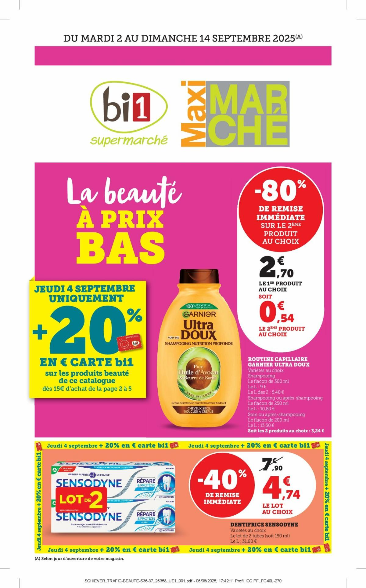 Catalogue Bi1 valable du 02/09 au 14/09