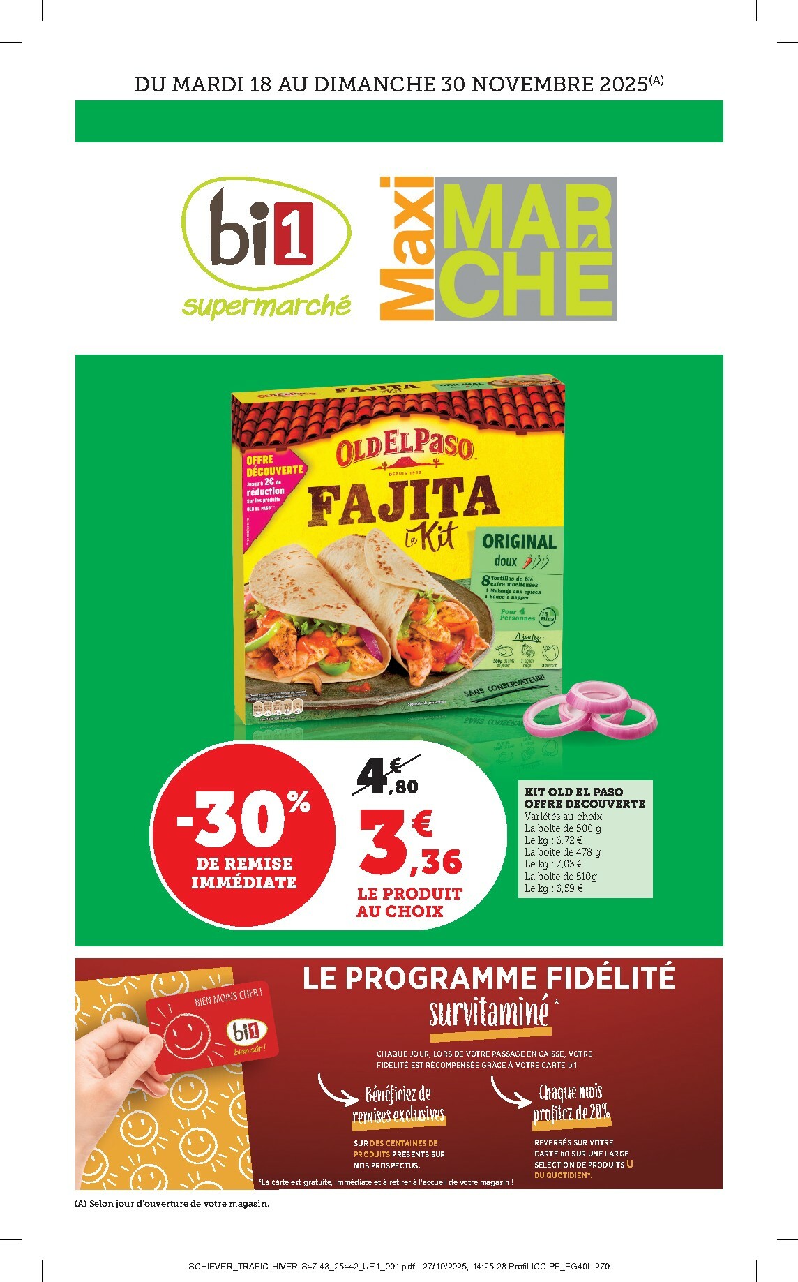 Catalogue Bi1 valable du 18/11 au 30/11