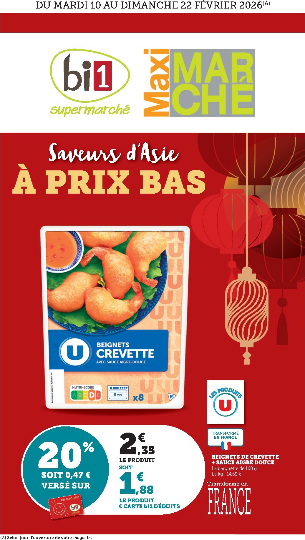 Catalogue Bi1 - Noiron-sous-Gevrey, Vitteaux, Époisses, Toutry, Levier, Pierrefontaine-les-Varans, Bois-d'Amont, Varzy, Imphy, Génelard, Raon-l’Étape, Rambervillers, Appoigny, Bléneau valable du 10/02/2026 au 22/02/2026