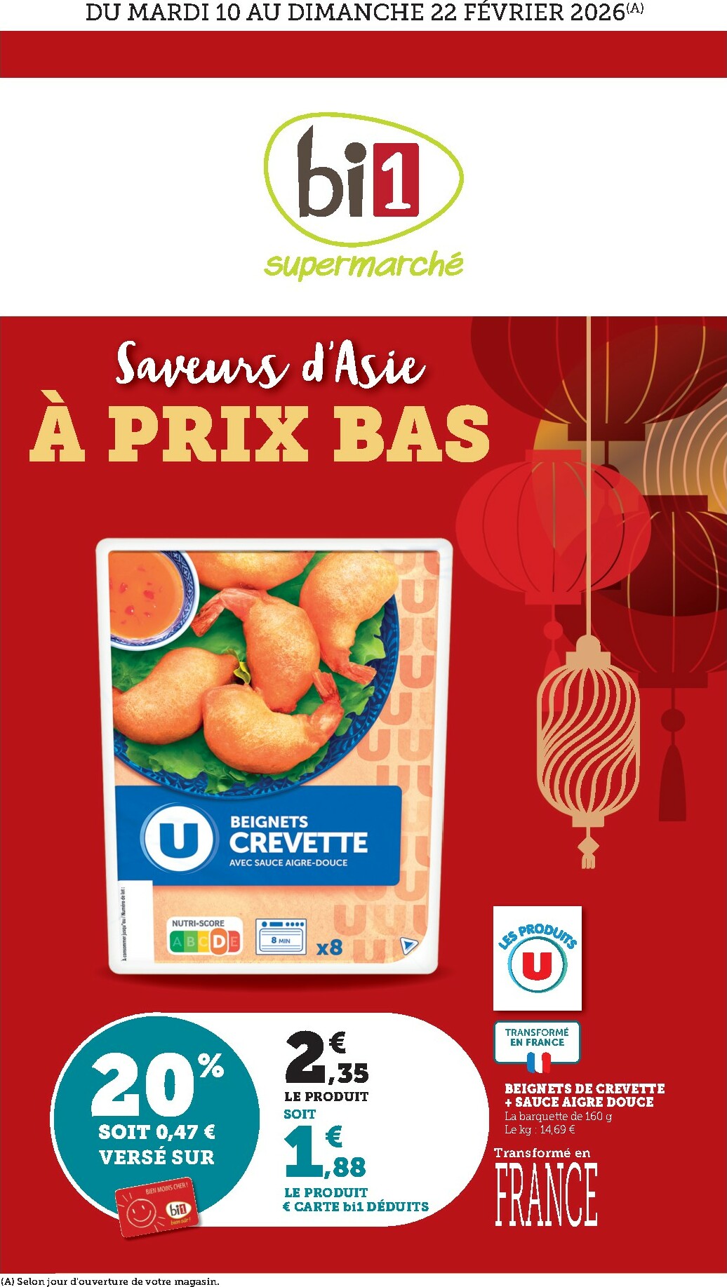 Catalogue Bi1 - Baugy, Voujeaucourt, Lavans-les-Saint-Claude, Morbier, Salins, La Pacaudière, Bonny-sur-Loire, Lormes, La Clayette, Louhans, Mercurey, Verdun-sur-le-Doubs, Ancy-le-Franc, Vincelles valable du 10/02/2026 au 22/02/2026