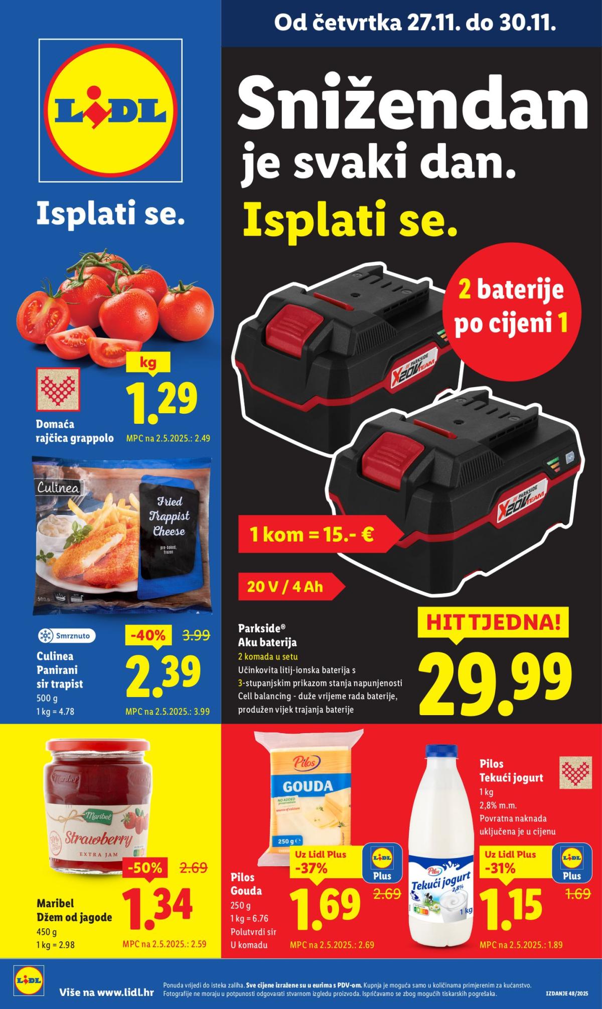Prelistajte katalog Lidl, vrijedi od 27.11. do 30.11.