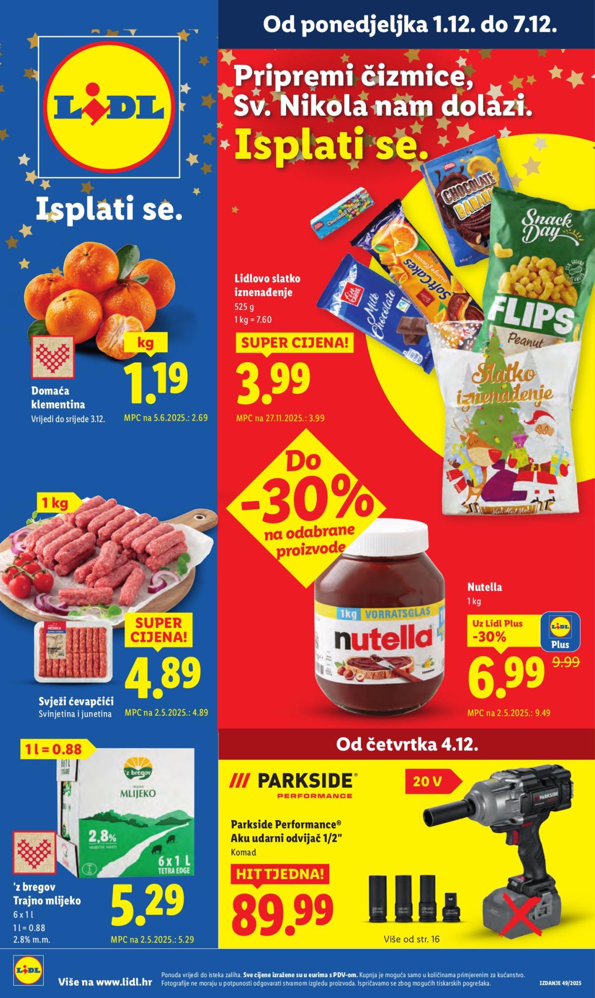 Prelistajte katalog Lidl, vrijedi od 01.12. do 07.12.