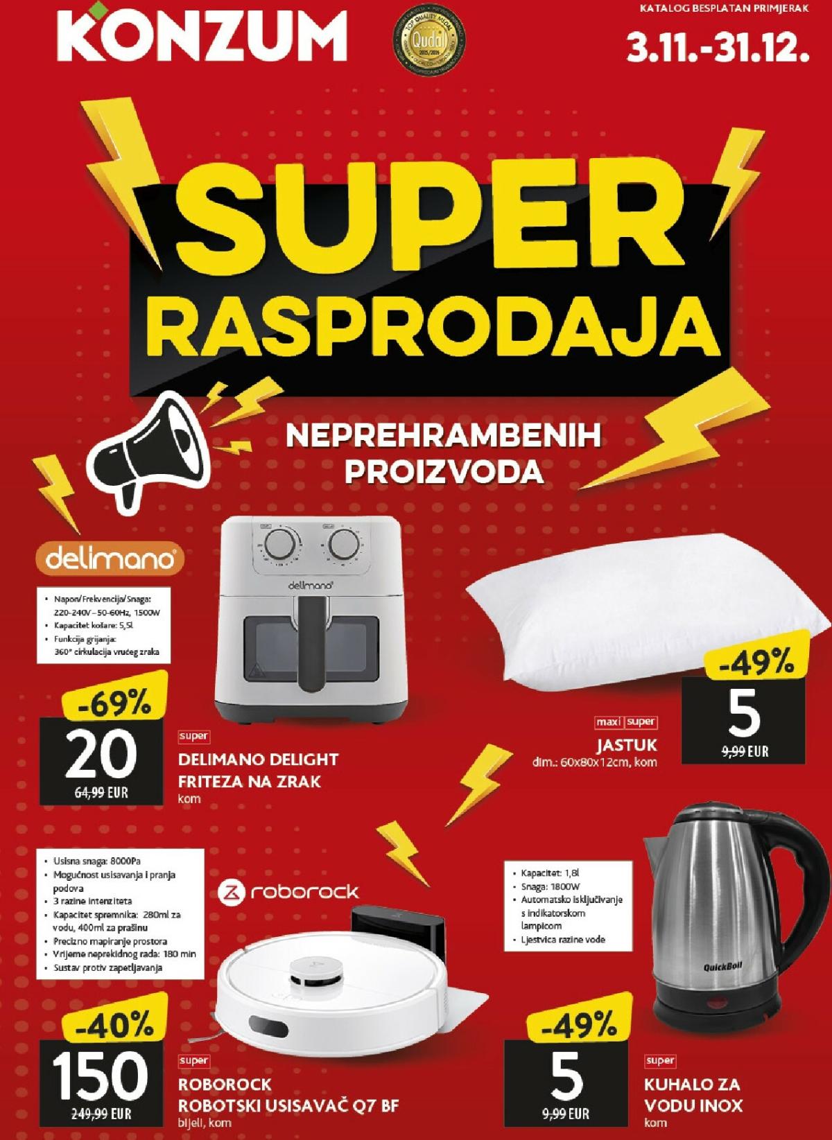 Prelistajte katalog Konzum - Super rasprodaja neprehrambenih proizvoda, vrijedi od 03.11. do 31.12.