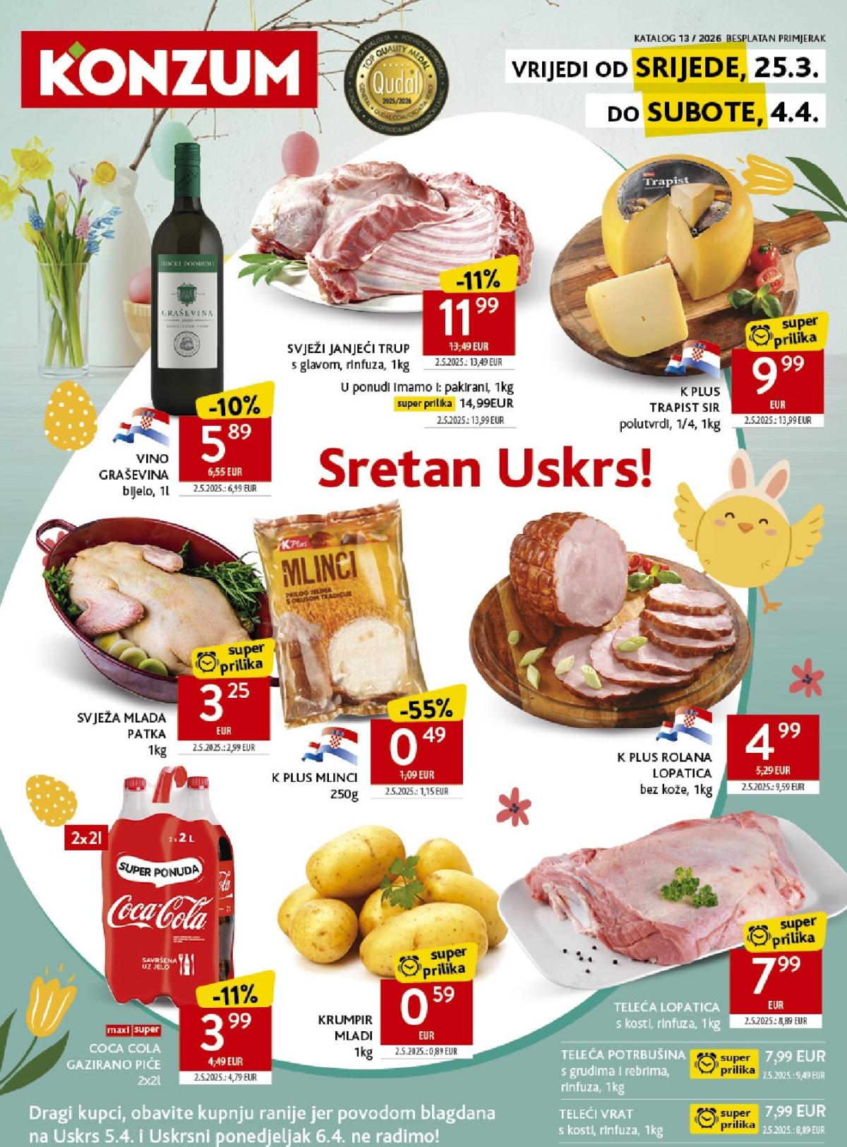 Prelistajte katalog Konzum, vrijedi od 25.03.2026 do 04.04.2026