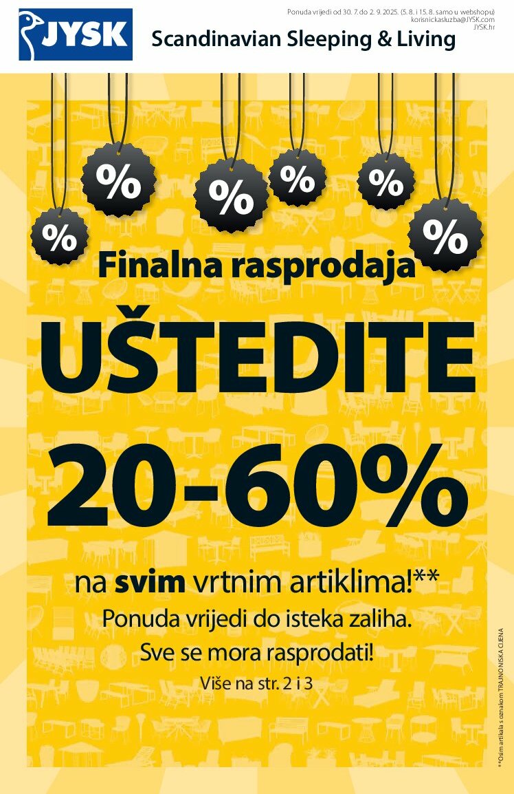 Prelistajte katalog JYSK, vrijedi od 30.07. do 02.09.