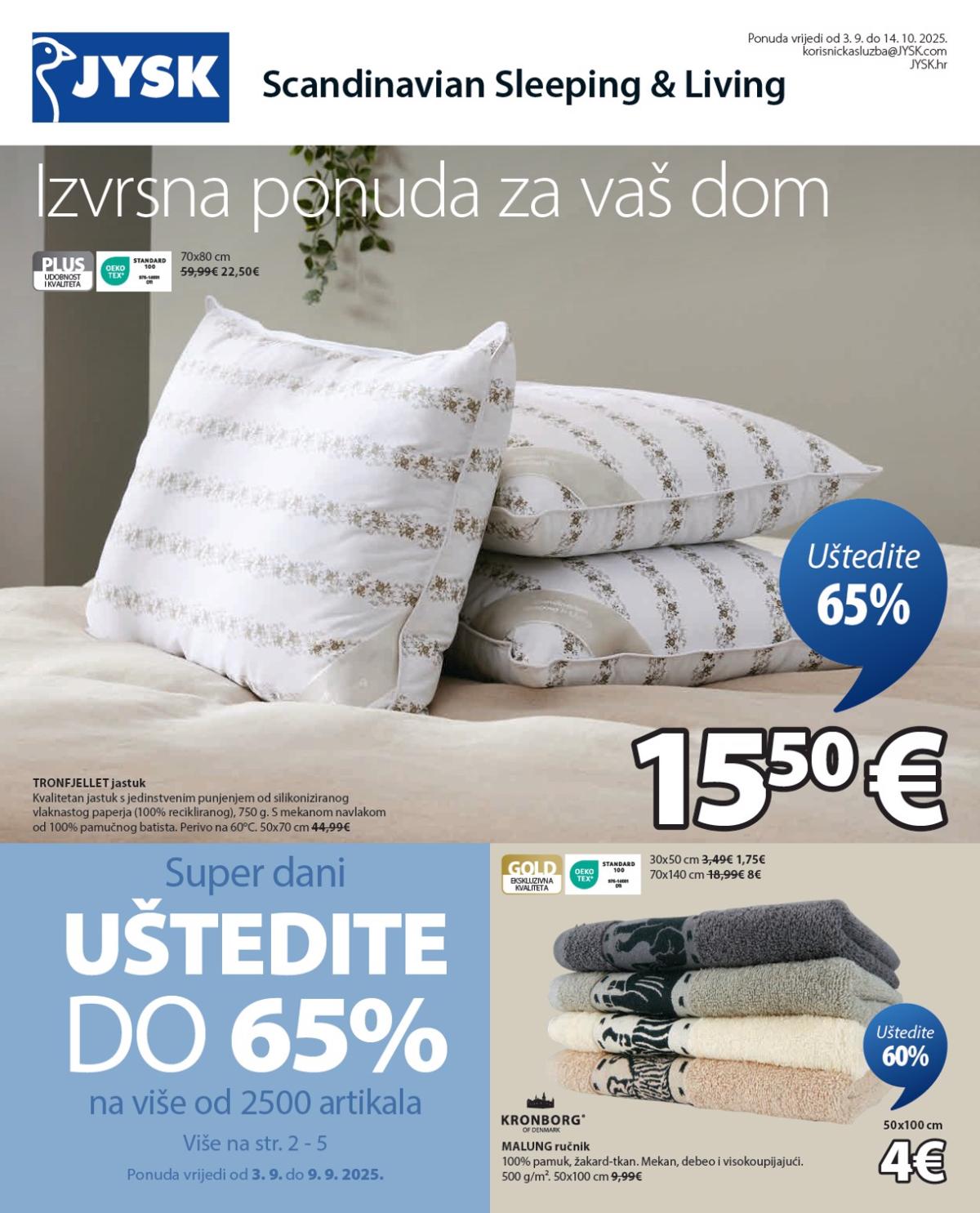 Prelistajte katalog JYSK, vrijedi od 03.09. do 14.10.