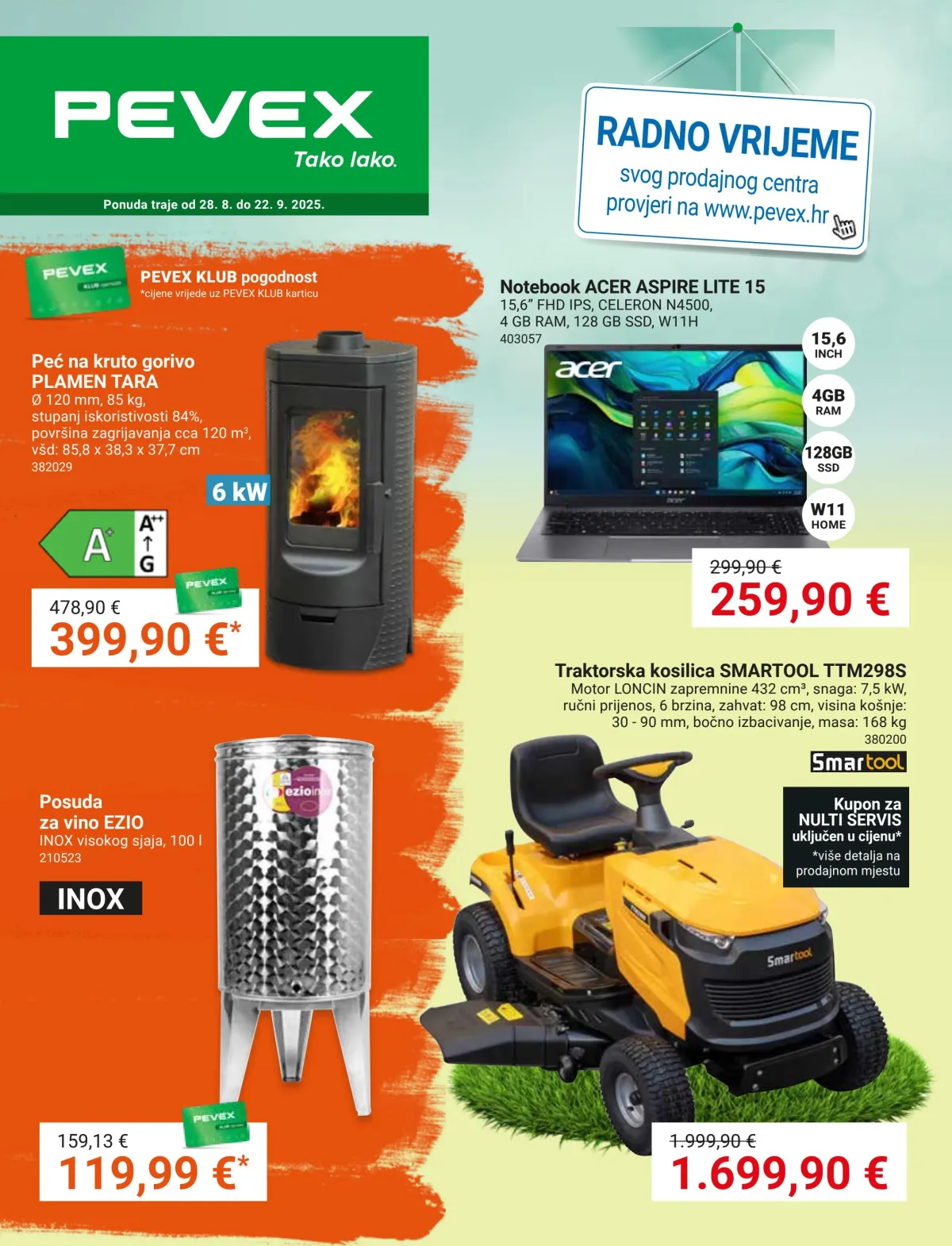 Prelistajte katalog Pevex, vrijedi od 28.08. do 22.09.