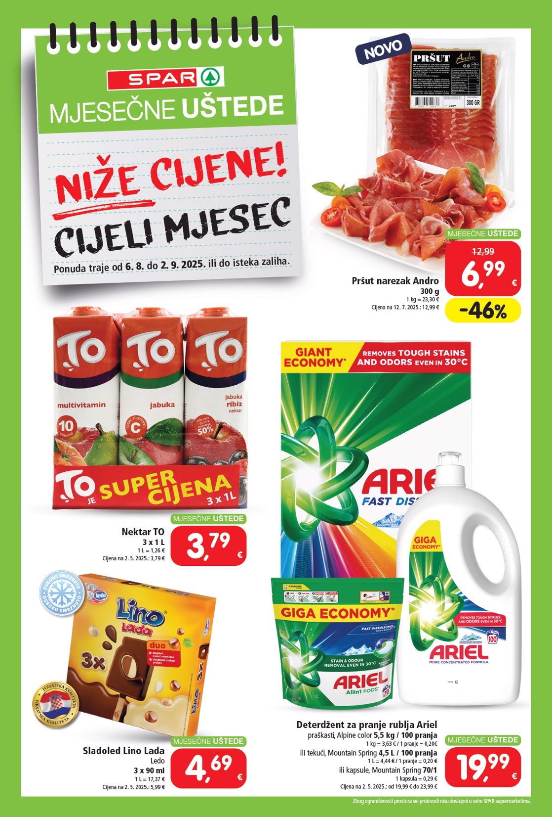 Prelistajte katalog SPAR - Mjesečne uštede, vrijedi od 06.08. do 02.09.
