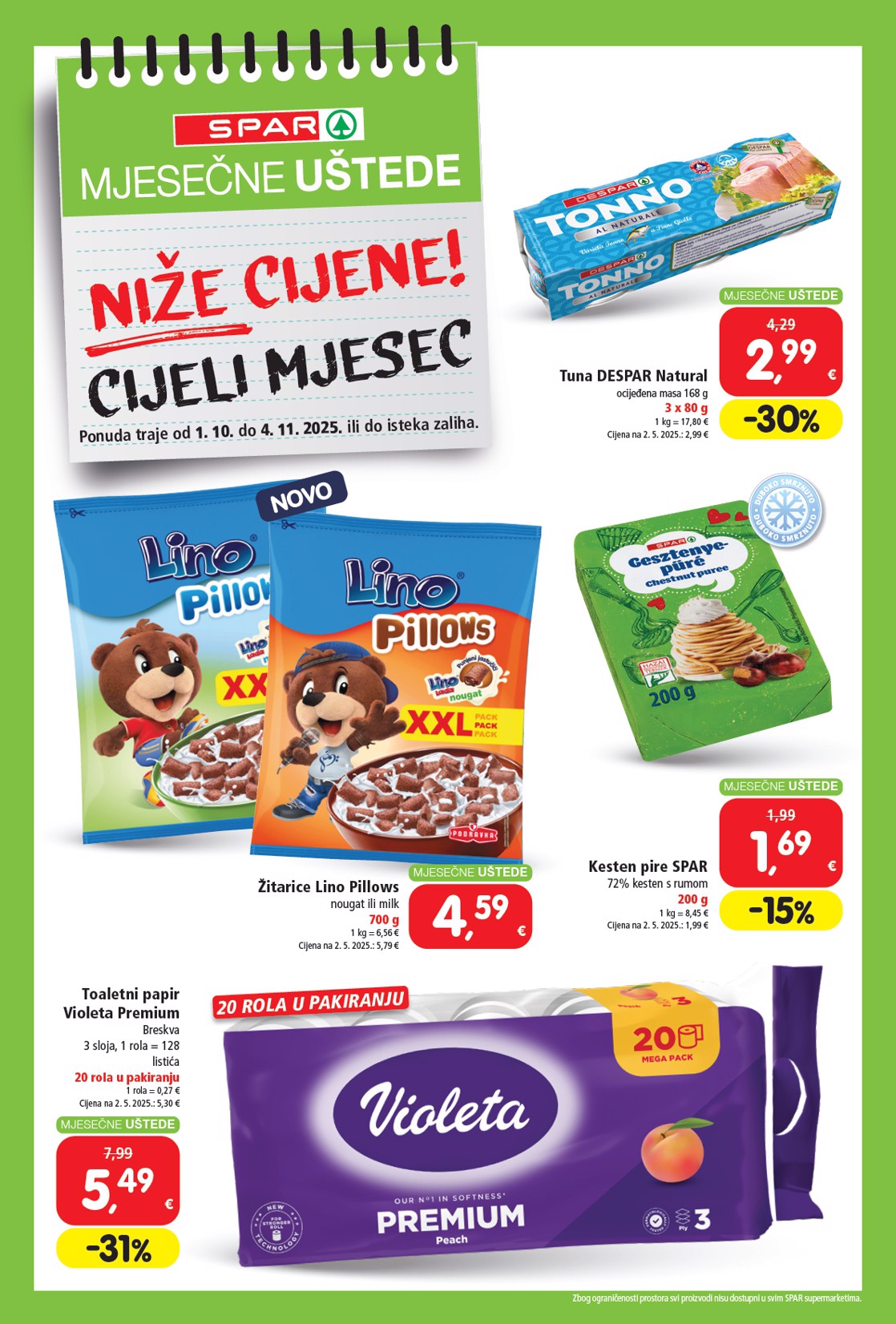 Prelistajte katalog SPAR - Mjesečne uštede, vrijedi od 01.10. do 04.11.