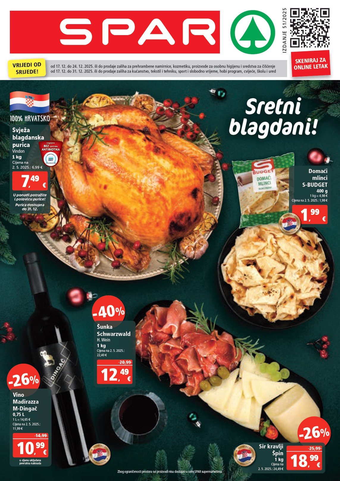 Prelistajte katalog SPAR, vrijedi od 17.12. do 24.12.