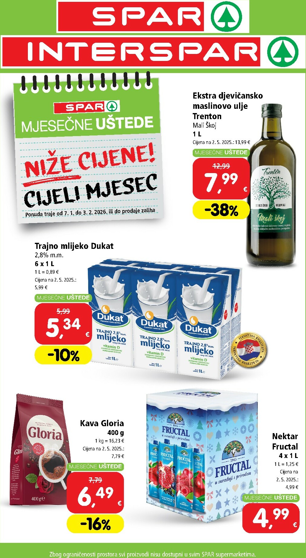 Prelistajte katalog SPAR - Mjesečne uštede, vrijedi od 07.01. do 03.02.