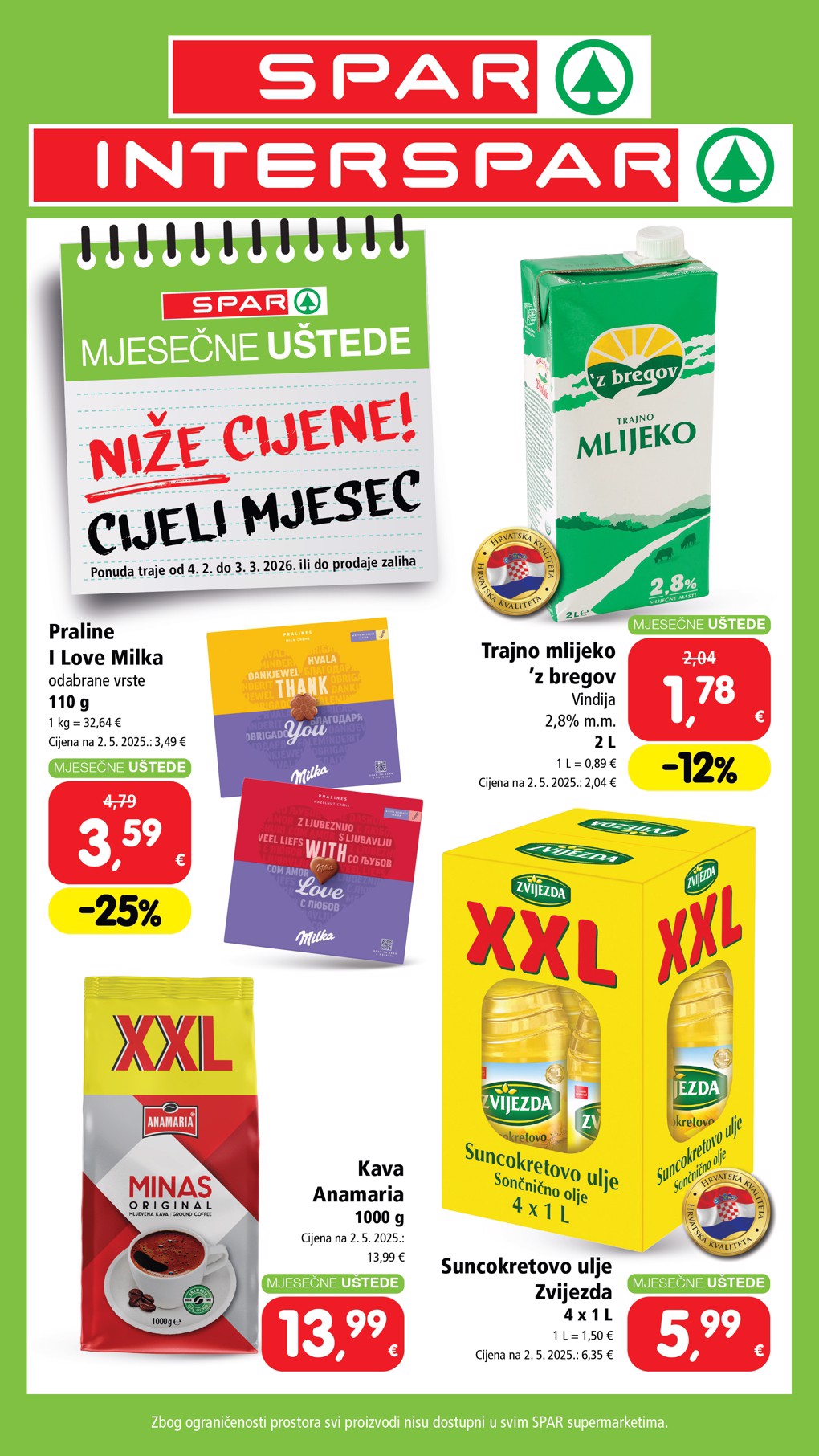Prelistajte katalog SPAR - Mjesečne uštede, vrijedi od 04.02.2026 do 03.03.2026