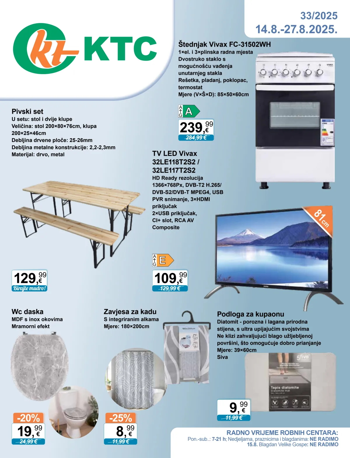 Prelistajte katalog KTC - Tehnika i posude, vrijedi od 14.08. do 27.08.