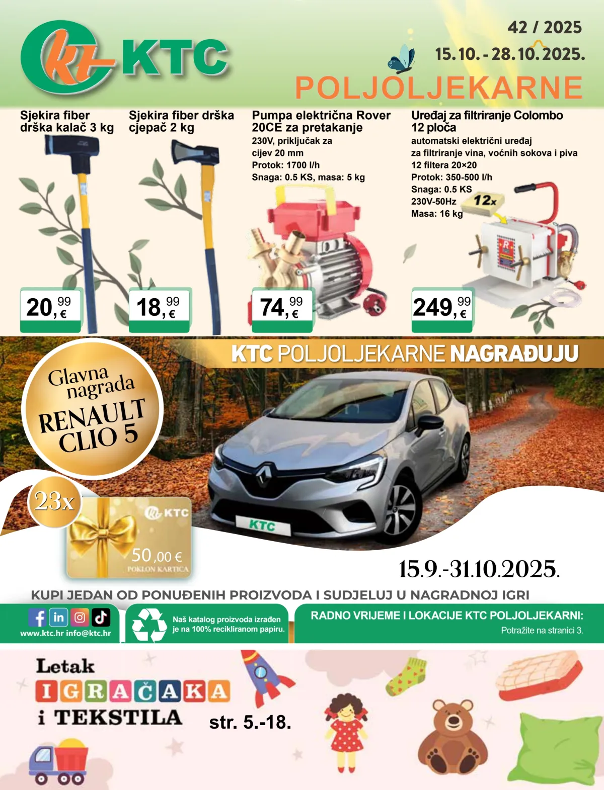 Prelistajte katalog KTC - Poljoljekarne, vrijedi od 15.10. do 28.10.