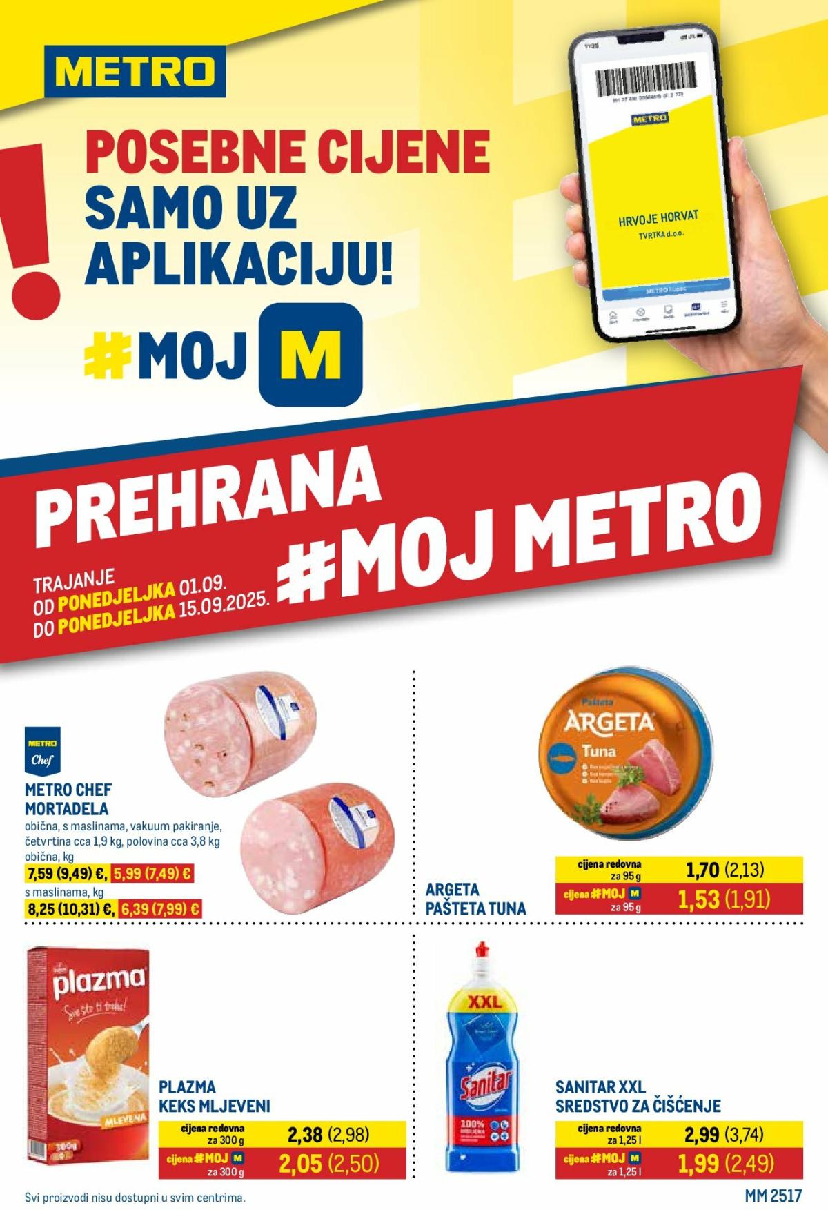 Prelistajte katalog Metro - Prehrana i neprehrana, vrijedi od 01.09. do 15.09.