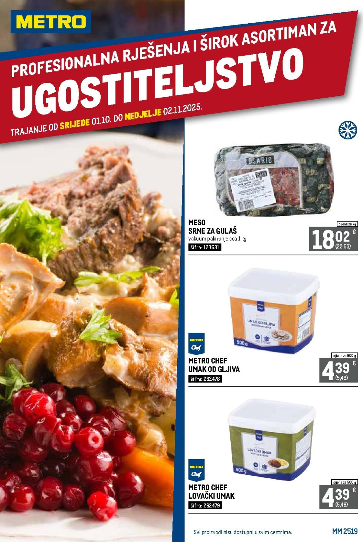 Prelistajte katalog Metro - Profesionalna rješenja za ugostiteljstvo, vrijedi od 01.10. do 02.11.