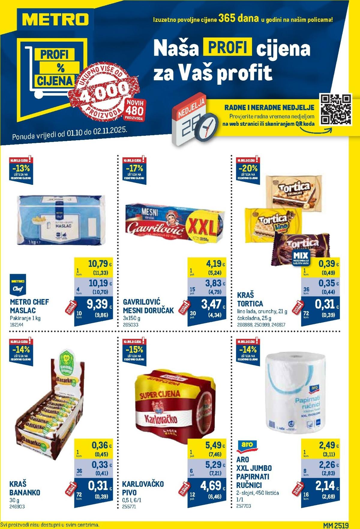Prelistajte katalog Metro - Profi cijena, vrijedi od 01.10. do 02.11.
