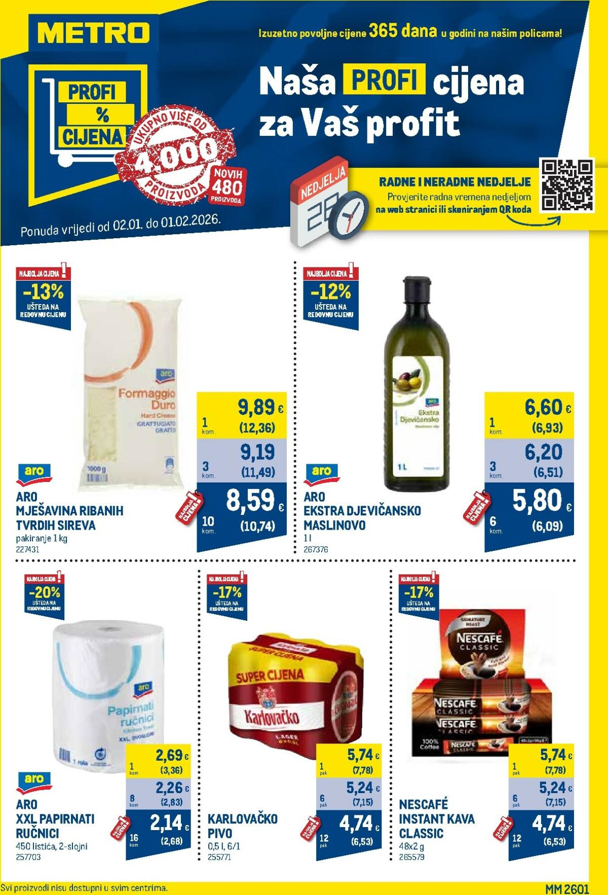 Prelistajte katalog Metro - Profi cijena, vrijedi od 02.01. do 01.02.
