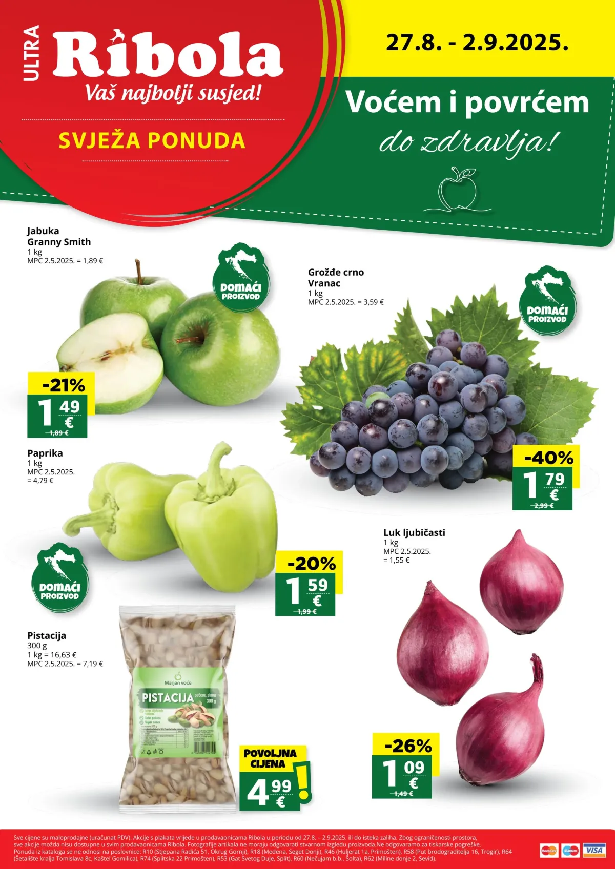 Prelistajte katalog Ribola - Voće i povrće, vrijedi od 27.08. do 02.09.