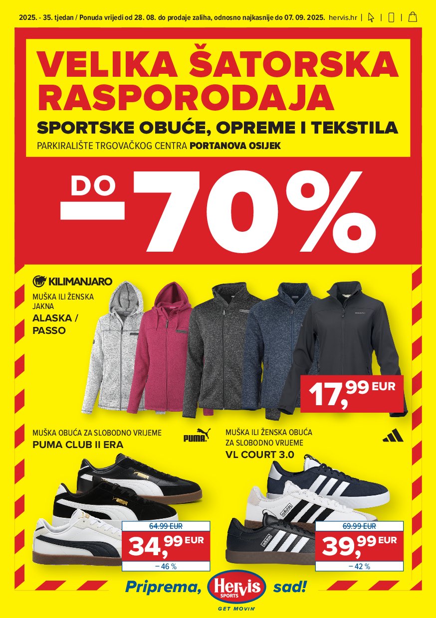 Prelistajte katalog Hervis - Velika šatorska rasporodaja, vrijedi od 28.08. do 07.09.