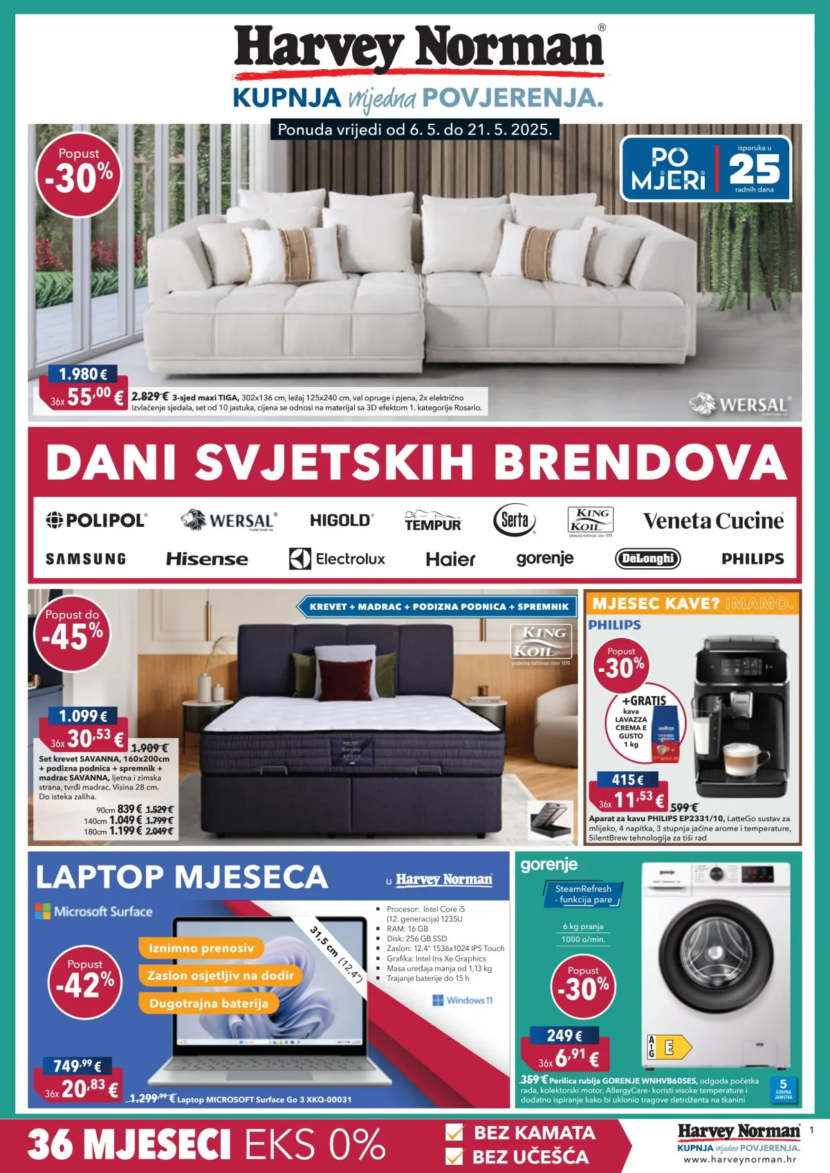 Harvey Norman - Dani svjetskih brendova katalog vrijedi od 06.05. do 21.05.