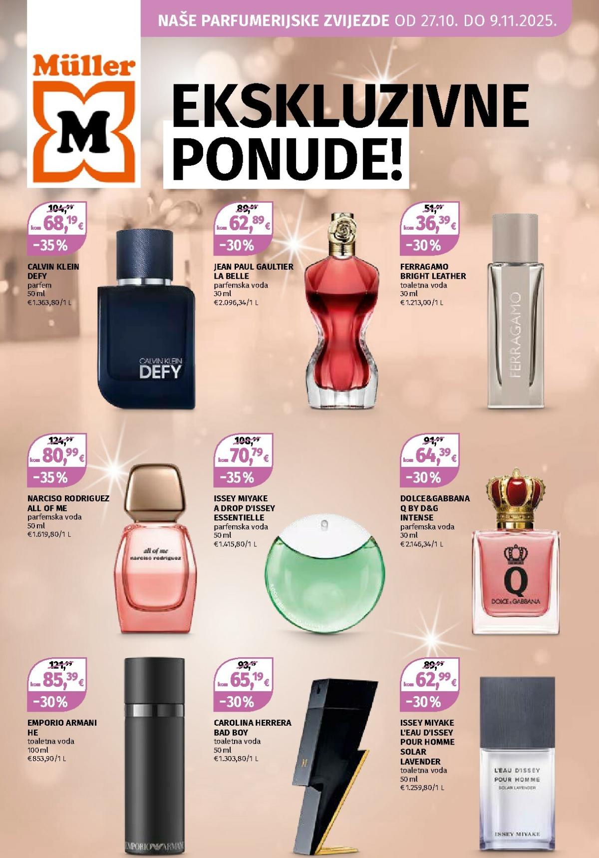 Prelistajte katalog Müller - Parfumerijske zvijezde, vrijedi od 27.10. do 09.11.